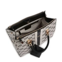 Borsa Donna a Mano LIU JO in Tessuto Jacquard Monogram Nero
