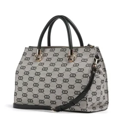 Borsa Donna a Mano LIU JO in Tessuto Jacquard Monogram Nero