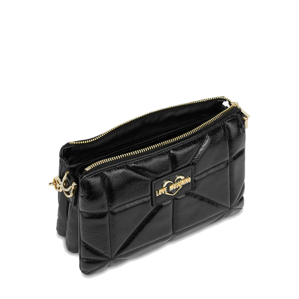 Borsa Donna a Mano LOVE MOSCHINO linea Geometric Quilted Trapuntata Nera