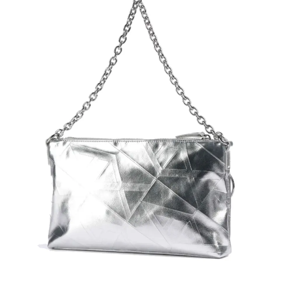 Borsa Donna a Spalla Chiusa con Zip ARMANI EXCHANGE Colore Silver