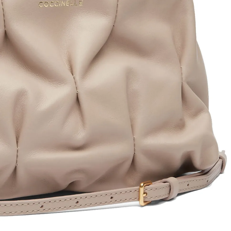 Borsa Donna a Spalla COCCINELLE in Pelle Liscia Linea Ophelie Colore Powder Pink