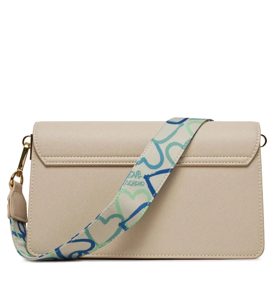 Borsa Donna a Spalla con Tracolla LOVE MOSCHINO linea Smart Daily Jelly Logo Avorio