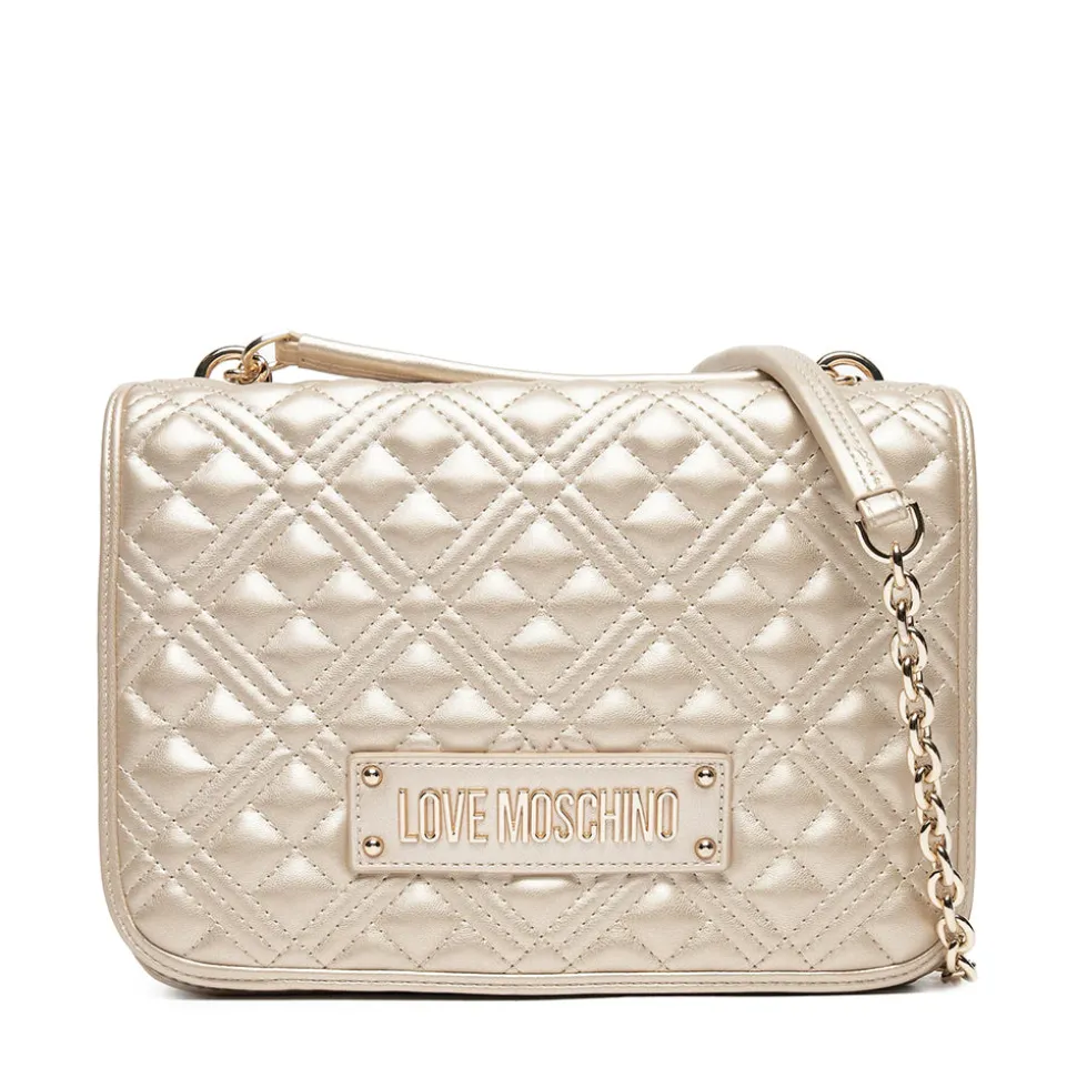 Borsa Donna a Spalla e Tracolla LOVE MOSCHINO linea Quilted Metallic Gold