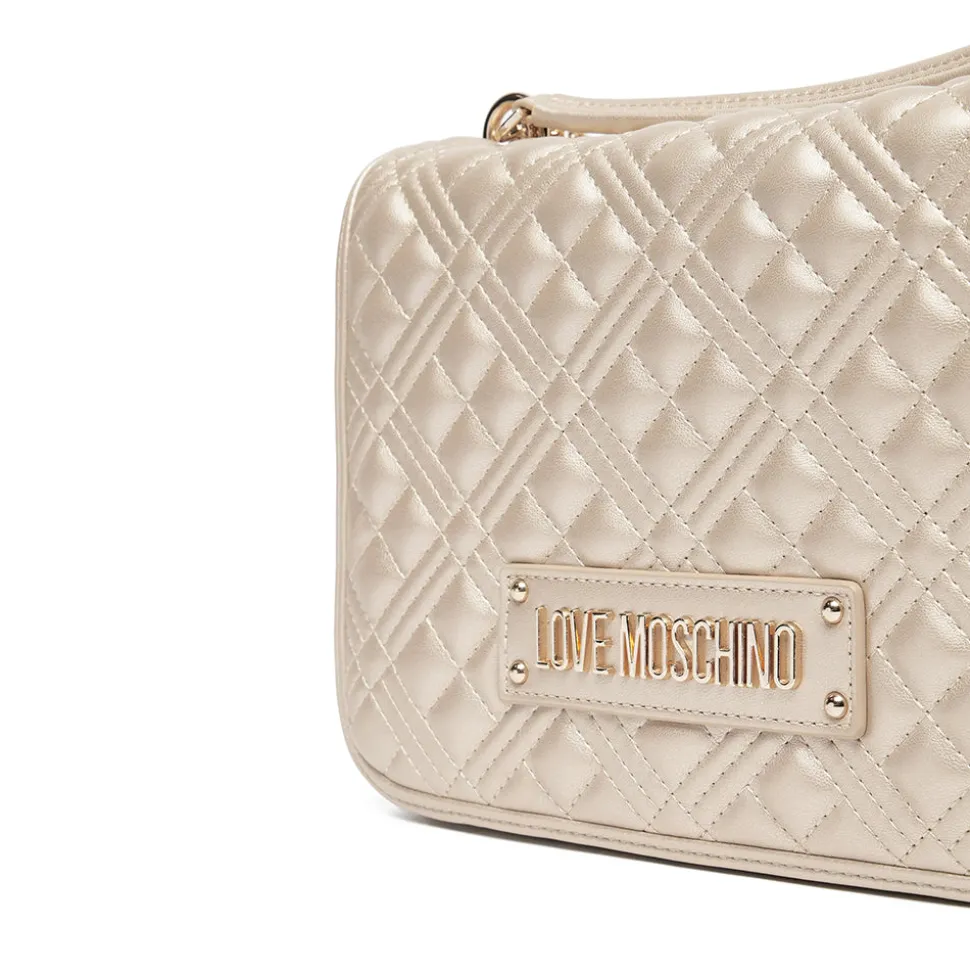 Borsa Donna a Spalla e Tracolla LOVE MOSCHINO linea Quilted Metallic Gold