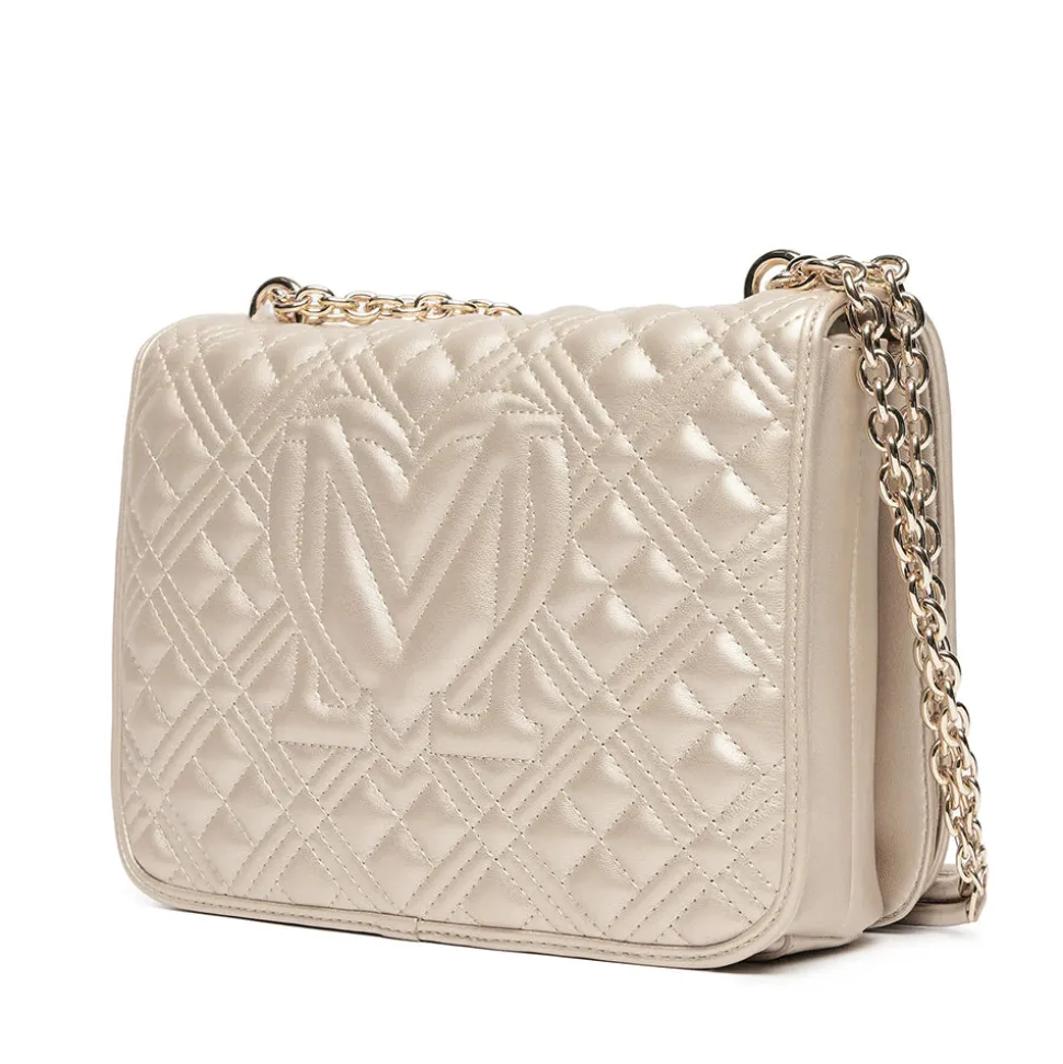 Borsa Donna a Spalla e Tracolla LOVE MOSCHINO linea Quilted Metallic Gold
