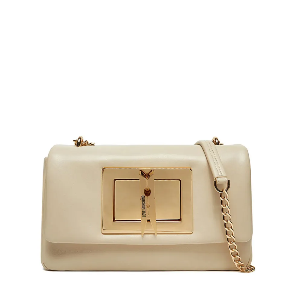 Borsa Donna a Spalla e Tracolla LOVE MOSCHINO linea Clothespin Avorio