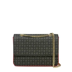 Borsa Donna a Spalla e Tracolla POLLINI Linea Heritage Logo Classic Nero e Lacca