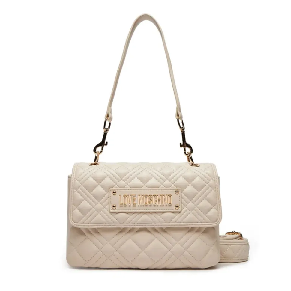 Borsa Donna a Spalla LOVE MOSCHINO linea Logo Lettering Avorio