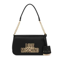 Borsa Donna a Spalla LOVE MOSCHINO linea Cut Out Logo Nero