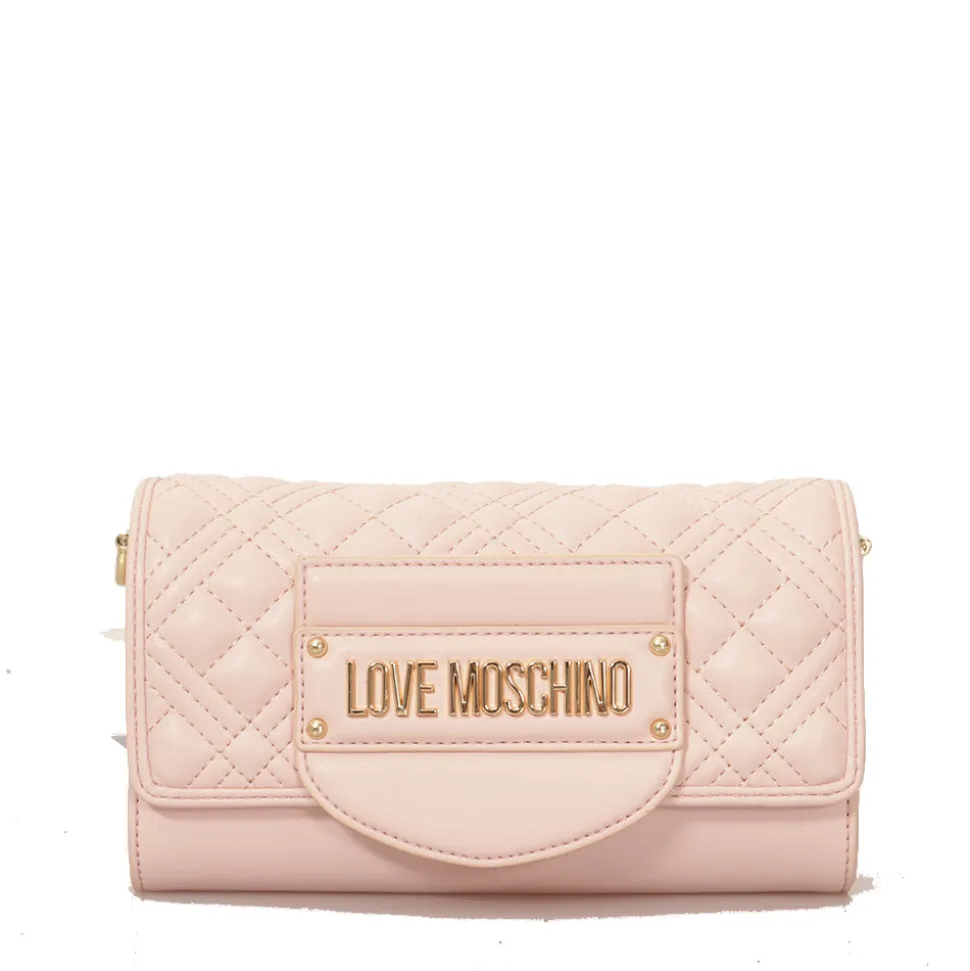 Borsa Donna a Spalla LOVE MOSCHINO linea Quilted Tab Rosa Cipria
