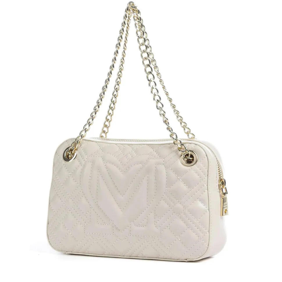 Borsa Donna a Spalla LOVE MOSCHINO linea Lettering Logo Avorio