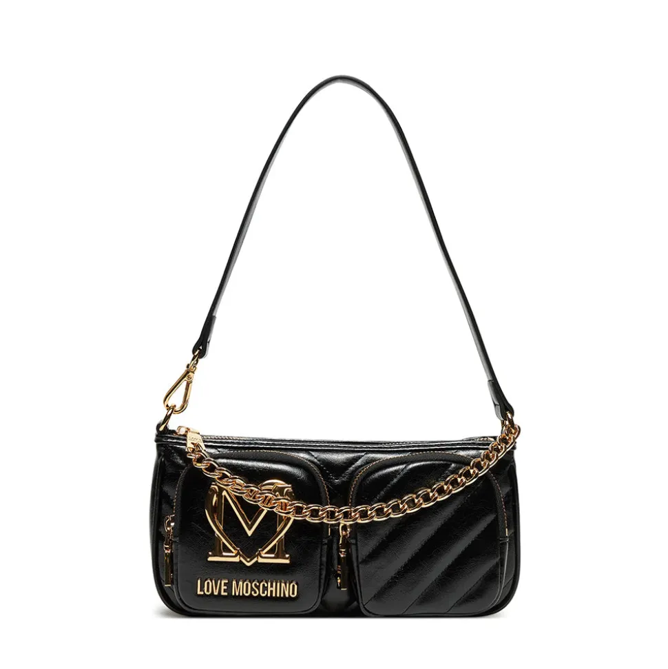 Borsa Donna a Spalla LOVE MOSCHINO linea City Pockets colore Nero