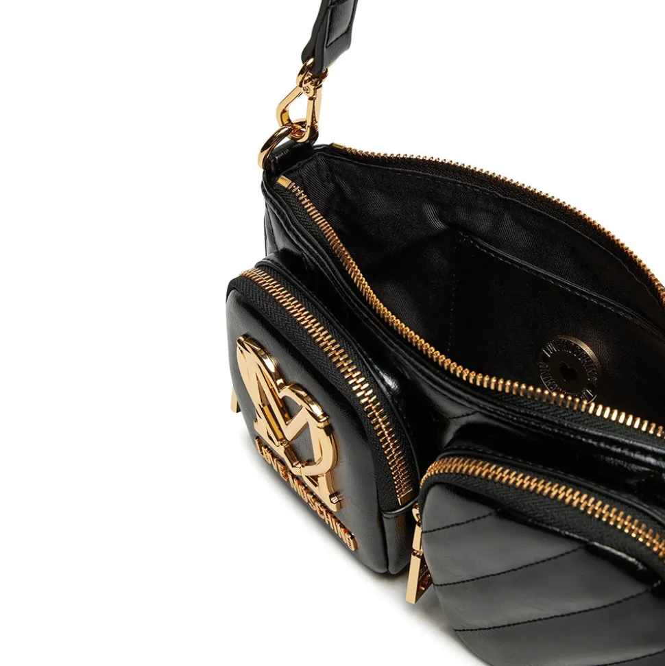 Borsa Donna a Spalla LOVE MOSCHINO linea City Pockets colore Nero