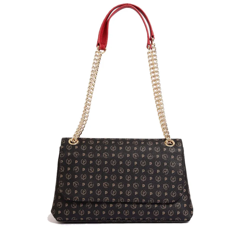 Borsa Donna a Spalla POLLINI Linea Heritage Logo Classic Nero e Lacca