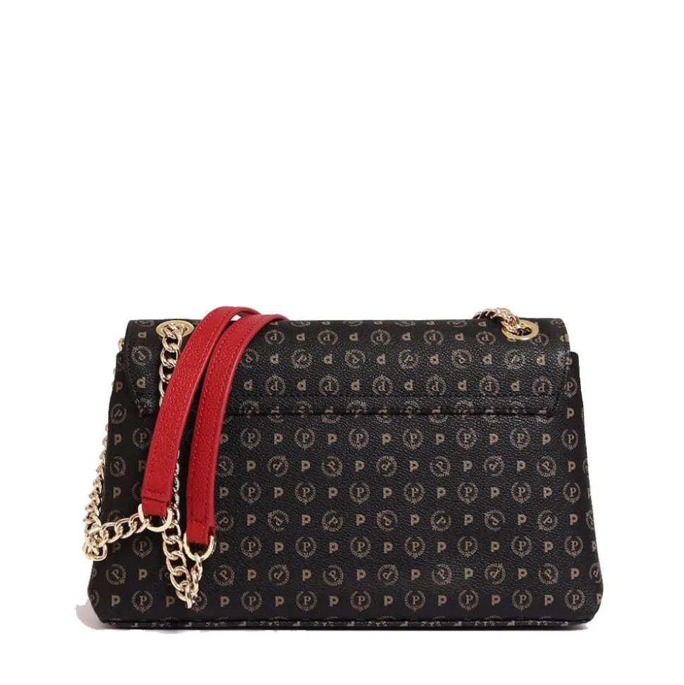 Borsa Donna a Spalla POLLINI Linea Heritage Logo Classic Nero e Lacca