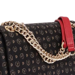 Borsa Donna a Spalla POLLINI Linea Heritage Logo Classic Nero e Lacca