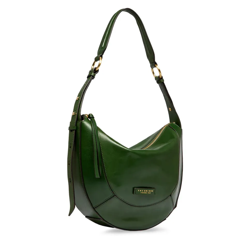Borsa Donna a Spalla THE BRIDGE linea Fedora in Pelle Verde Inglese