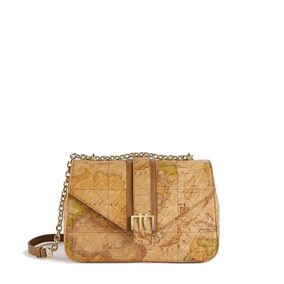 Borsa Donna a Tracolla 1A Classe Alviero Martini linea Lagoon Bag in Pelle stampa Geo Classic LC04