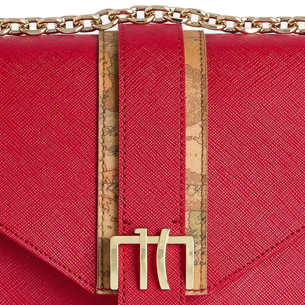 Borsa Donna a Tracolla 1A Classe Alviero Martini linea Lagoon Bag Rosso Ibisco LC04
