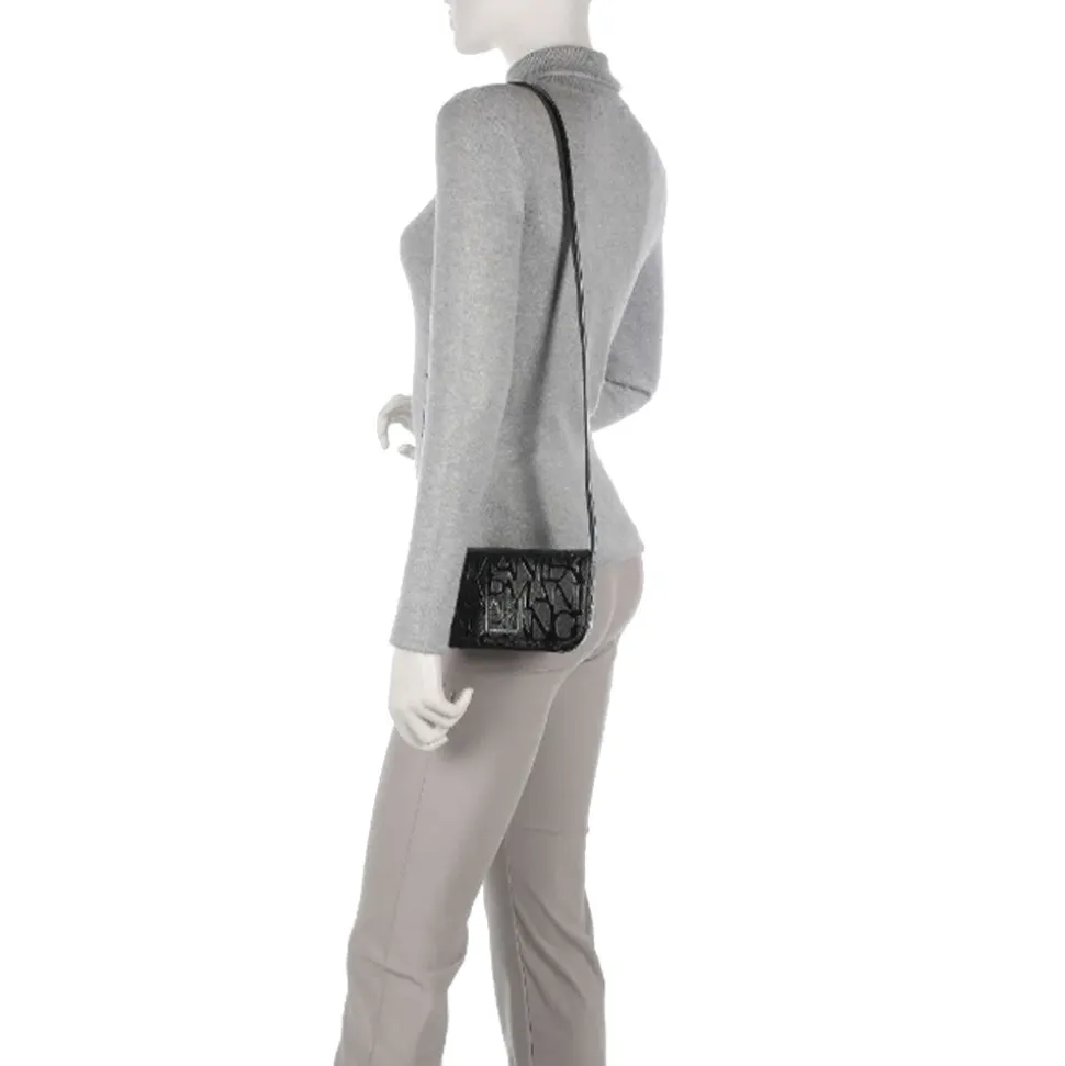 Borsa Donna a Tracolla ARMANI EXCHANGE colore Nero Lucido Chiusa con Pattina e Clip