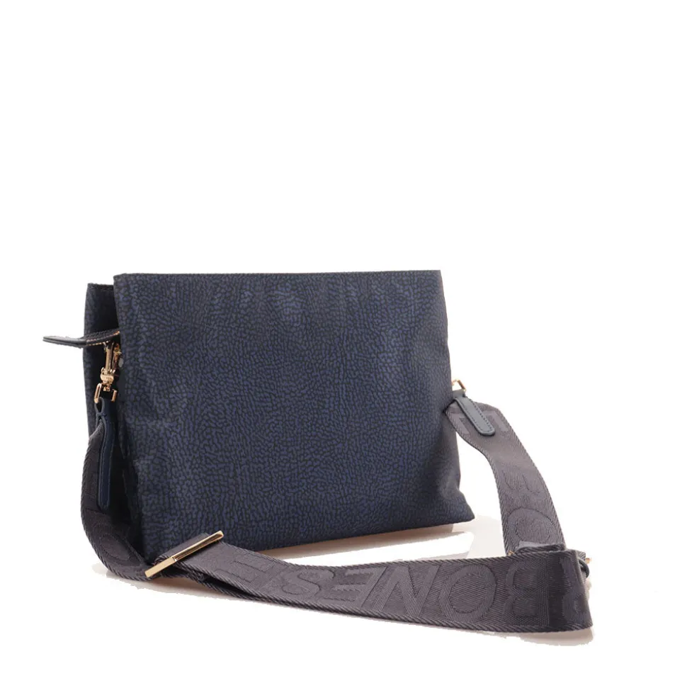 Borsa Donna a Tracolla BORBONESE linea Eco Line Small in Tessuto OP Blu