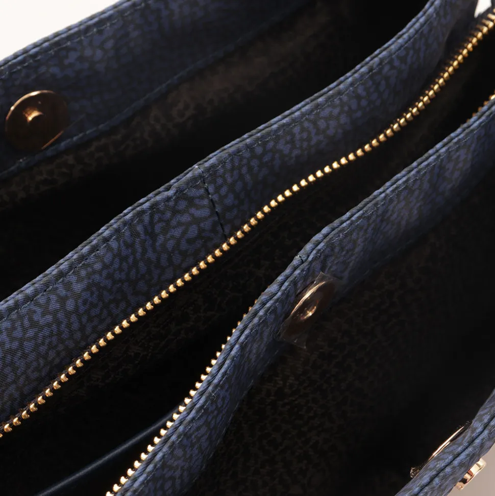 Borsa Donna a Tracolla BORBONESE linea Eco Line Small in Tessuto OP Blu