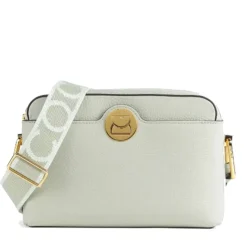 Borsa Donna a Tracolla chiusa con Zip COCCINELLE in Pelle Linea Liya Signature colore Celadon Green
