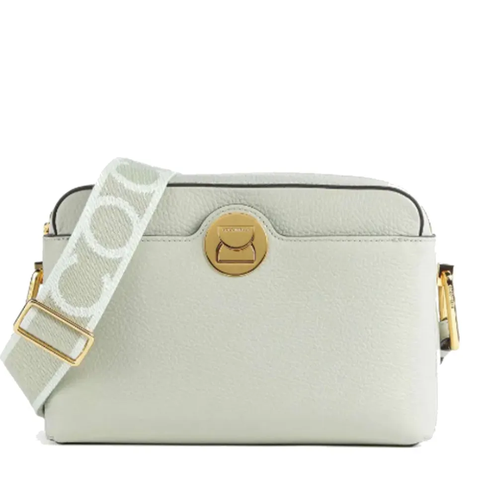 Borsa Donna a Tracolla chiusa con Zip COCCINELLE in Pelle Linea Liya Signature colore Celadon Green