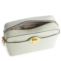 Borsa Donna a Tracolla chiusa con Zip COCCINELLE in Pelle Linea Liya Signature colore Celadon Green