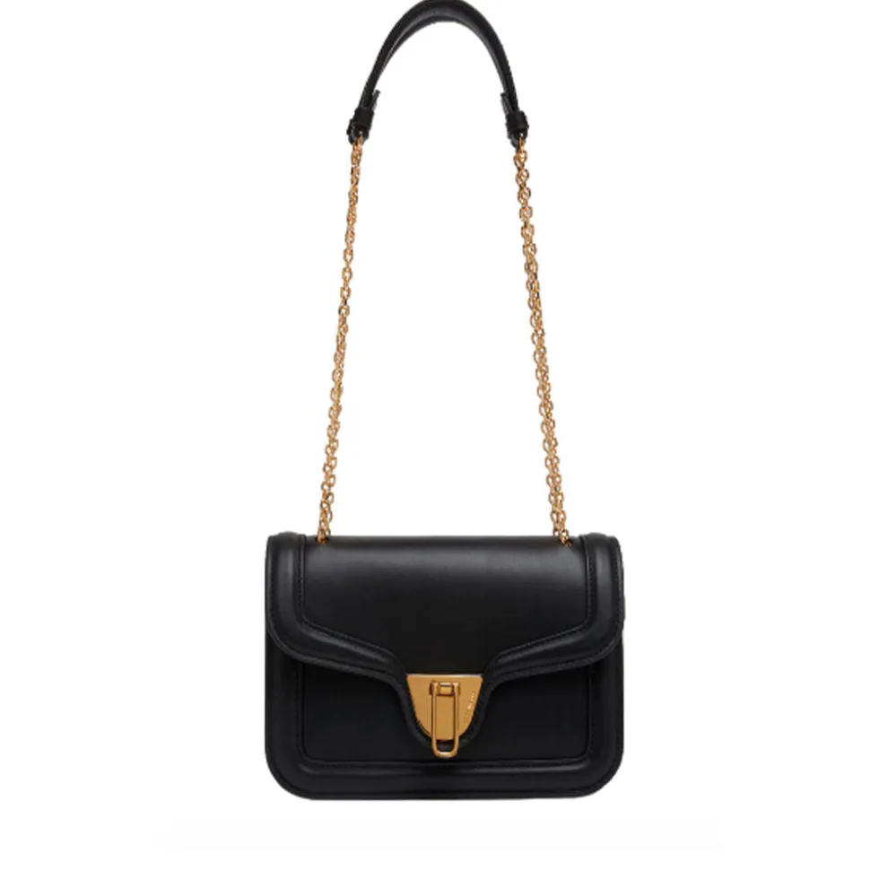 Borsa Donna a Tracolla COCCINELLE in Pelle Liscia Linea Marvin Twist colore Nero