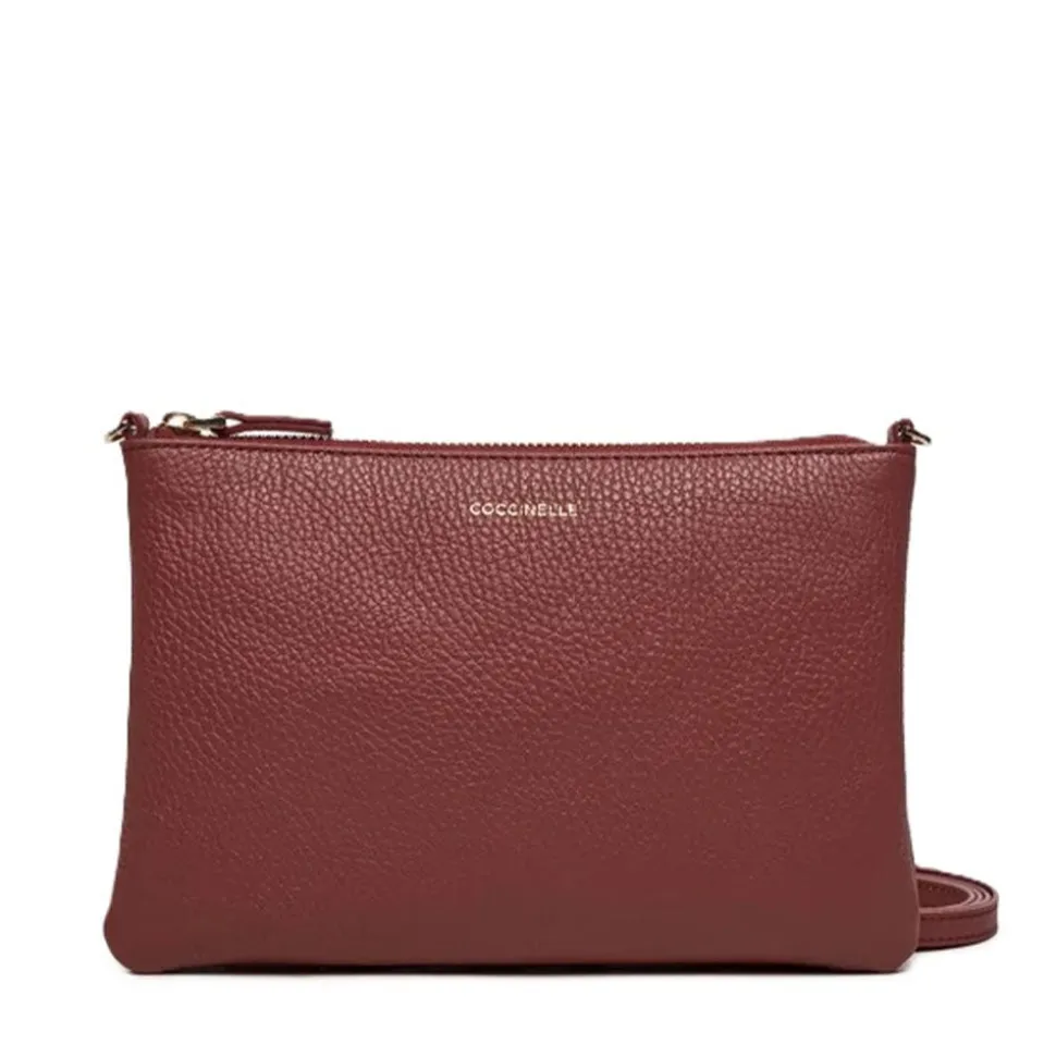 Borsa Donna a Tracolla COCCINELLE in Pelle Brandy Linea Best Small