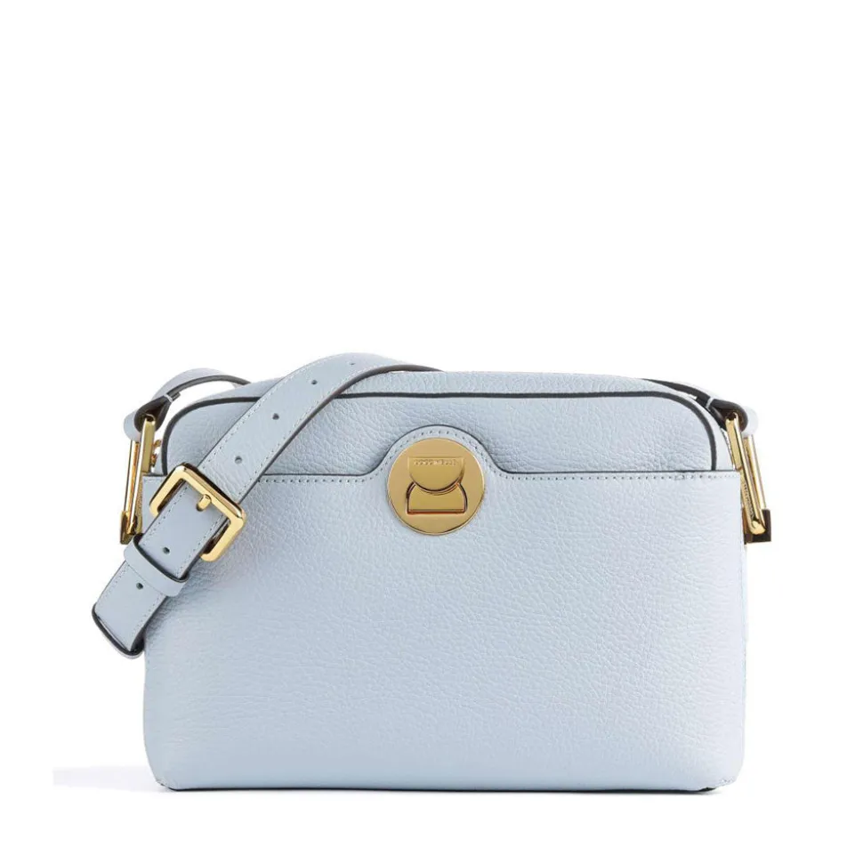 Borsa Donna a Tracolla COCCINELLE in Pelle linea Liya colore Mist Blue - Warm Taupe