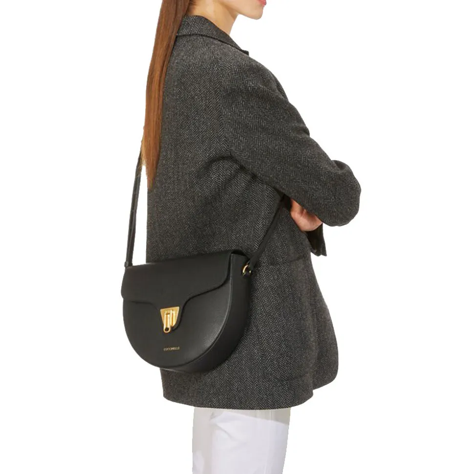 Borsa Donna a Tracolla COCCINELLE in Pelle linea Beat Soft Medium colore Nero