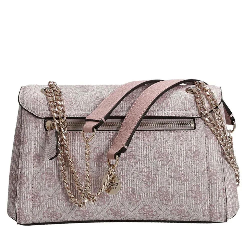 Borsa Donna a Tracolla GUESS Chiusa con Pattina Linea Noelle colore Orchid Logo