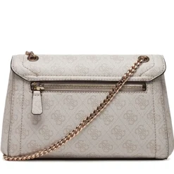 Borsa Donna a Tracolla GUESS Chiusa con Pattina Linea Noelle colore Bone Logo