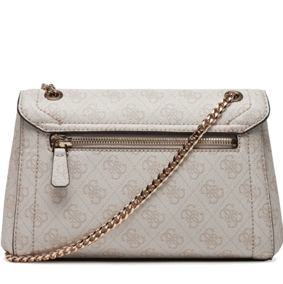 Borsa Donna a Tracolla GUESS Chiusa con Pattina Linea Noelle colore Bone Logo
