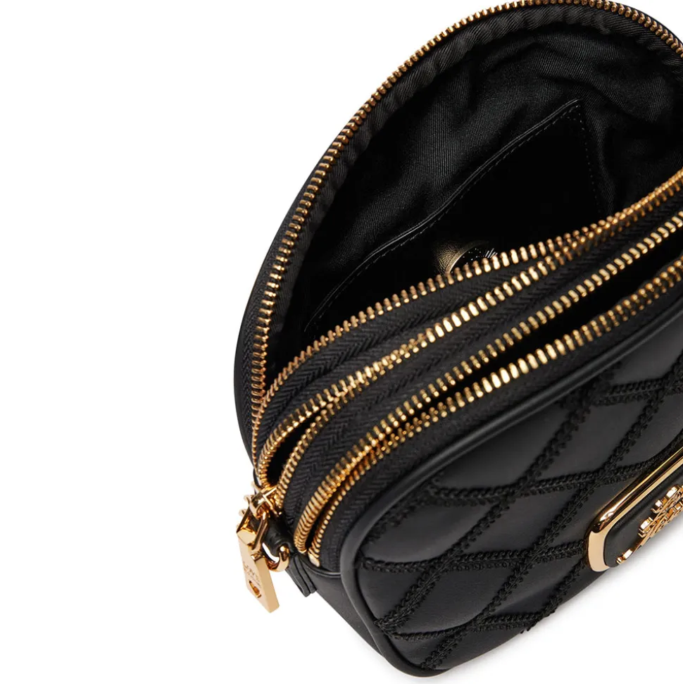 Borsa Donna a Tracolla LOVE MOSCHINO con Ricamo a Scacchi Nero