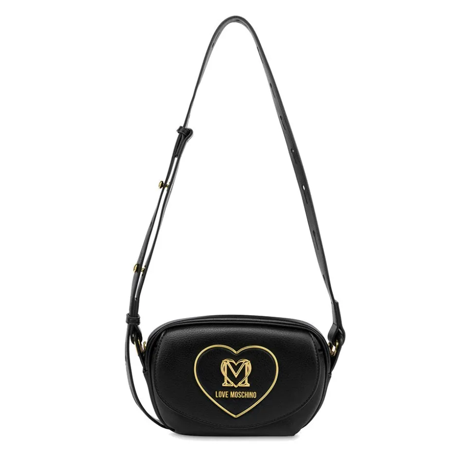 Borsa Donna a Tracolla LOVE MOSCHINO linea Heart Plaque Nera