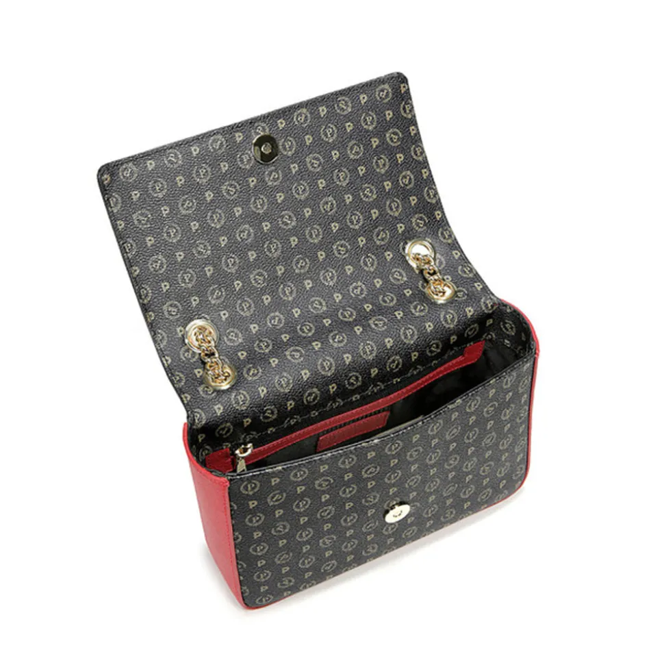 Borsa Donna a Tracolla POLLINI linea Heritage Logo Classic Nero e Lacca