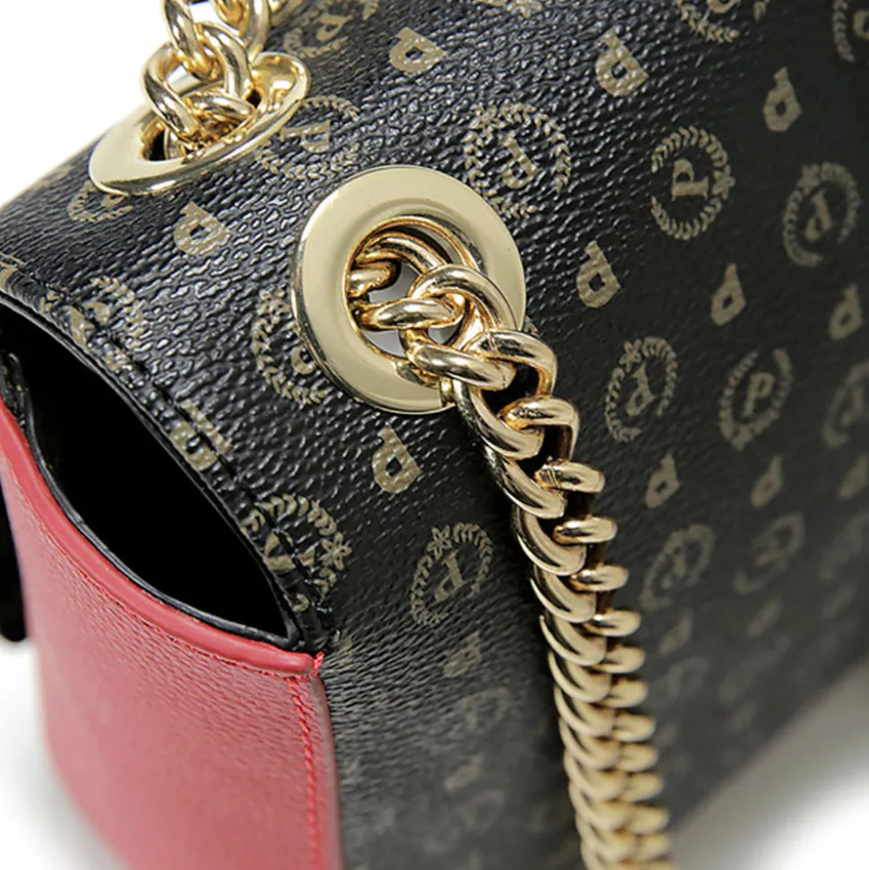 Borsa Donna a Tracolla POLLINI linea Heritage Logo Classic Nero e Lacca