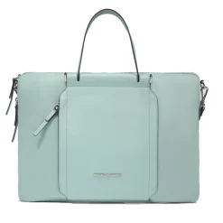 Borsa Donna da Lavoro PIQUADRO linea Circle in Pelle e Tessuto Verde - CA4021W92T