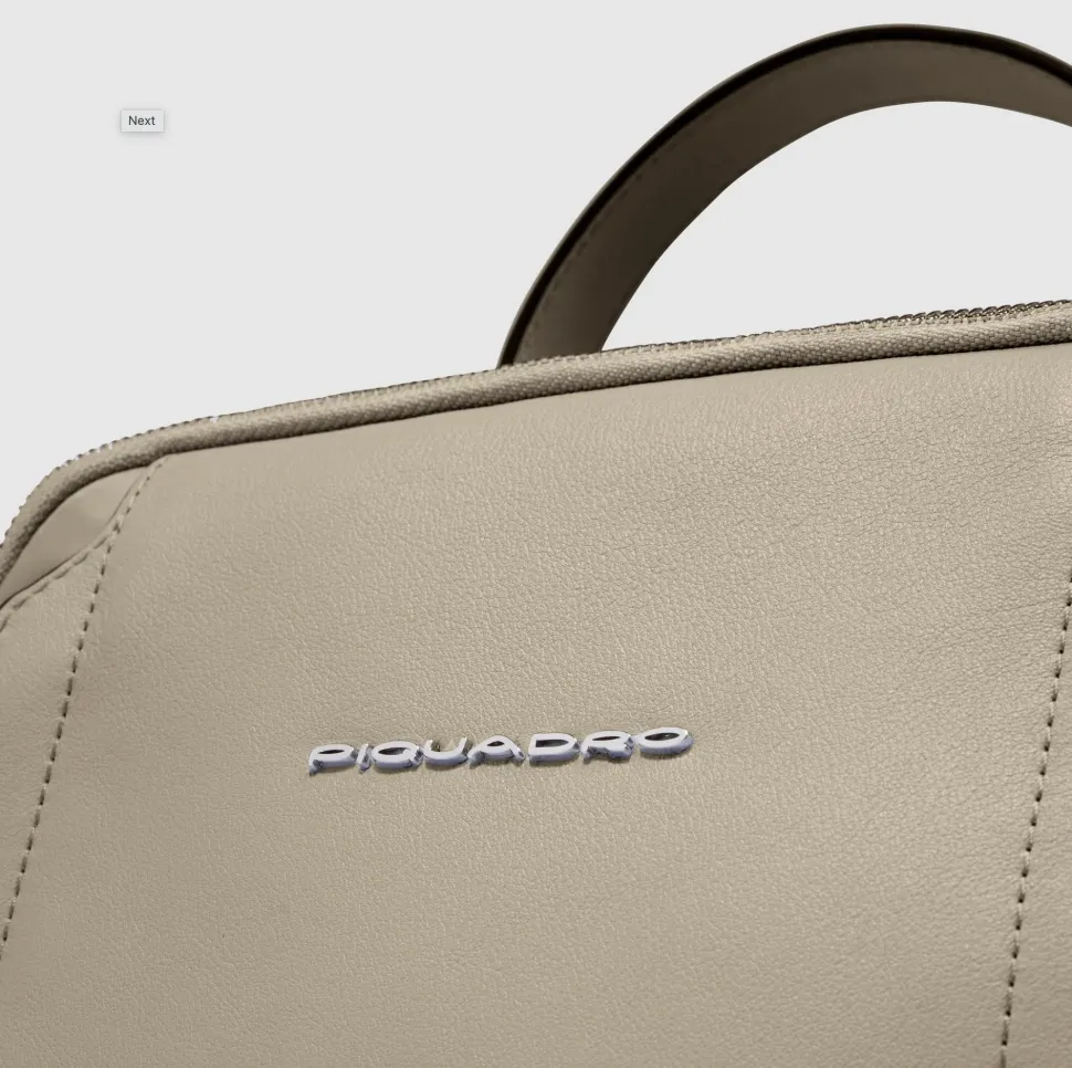 Borsa Donna da Lavoro PIQUADRO linea Circle in Pelle e Tessuto Beige - CA4021W92T