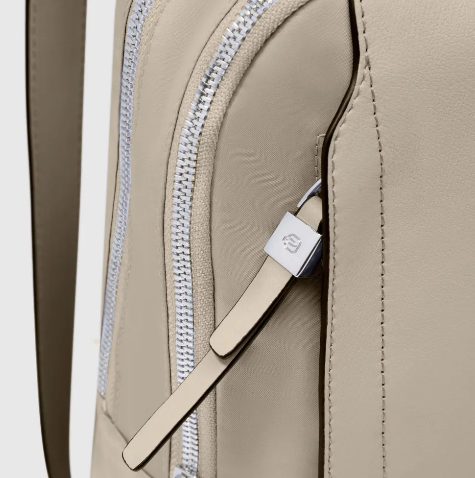 Borsa Donna da Lavoro PIQUADRO linea Circle in Pelle e Tessuto Beige - CA4021W92T