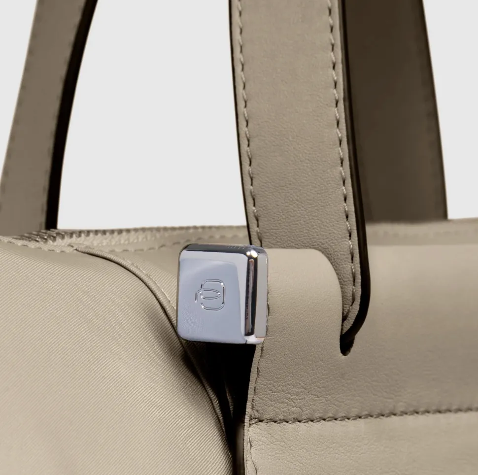 Borsa Donna da Lavoro PIQUADRO linea Circle in Pelle e Tessuto Beige - CA4021W92T
