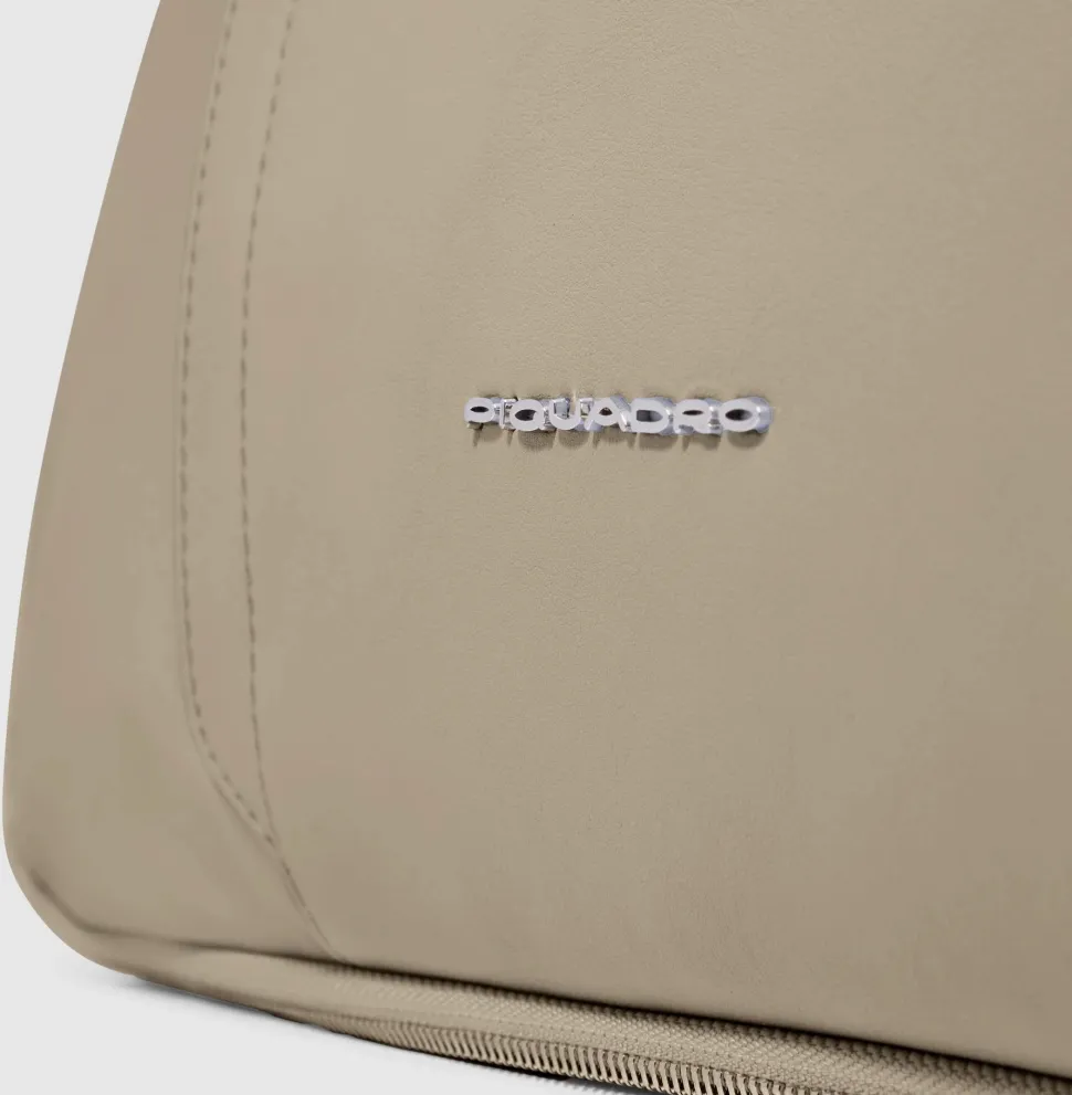 Borsa Donna da Lavoro PIQUADRO linea Circle in Pelle e Tessuto Beige - CA4021W92T