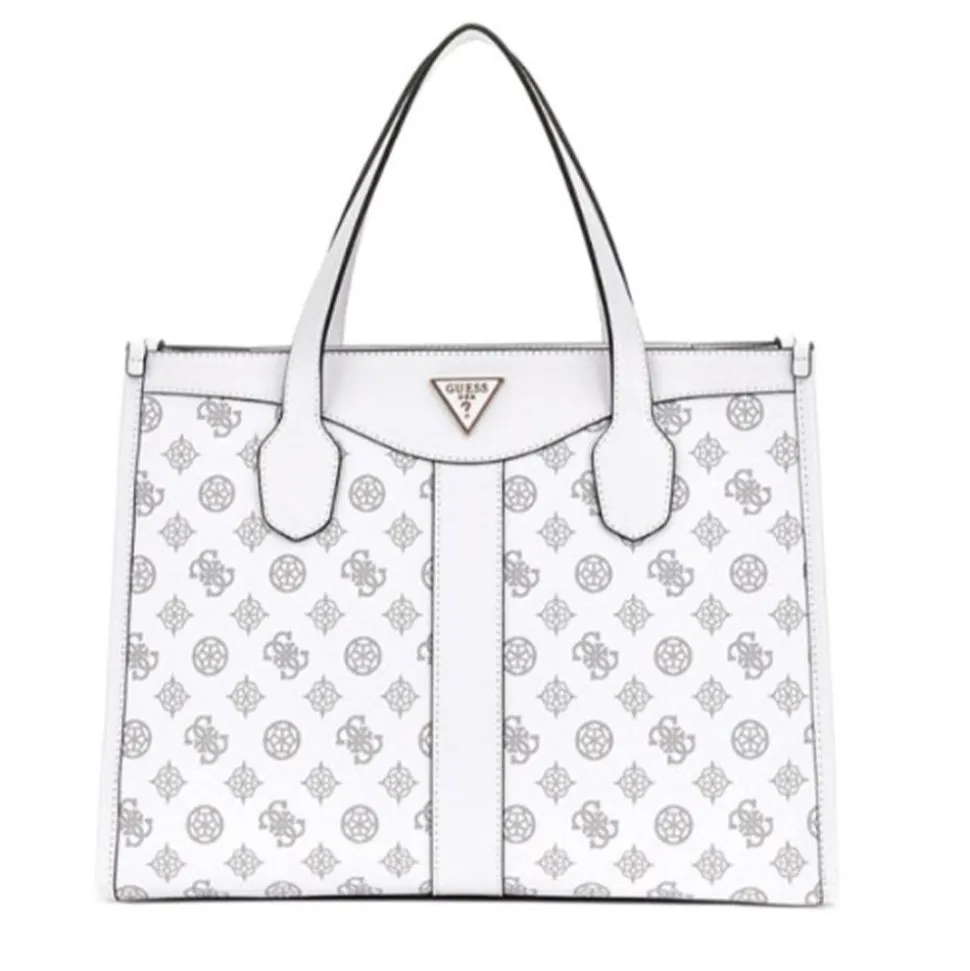 Borsa Donna GUESS a Mano con Tracolla Linea Silvana Colore White Logo