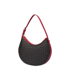 Borsa Donna Hobo a Spalla POLLINI linea Heritage Logo Classic Nero e Rosso