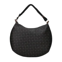 Borsa Donna Hobo a Tracolla POLLINI linea Heritage Logo Classic Nero e Marrone