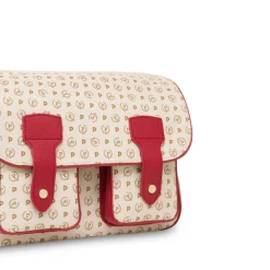 Borsa Donna Messenger Multitasche POLLINI Linea Heritage Logo Classic Avorio e Lacca