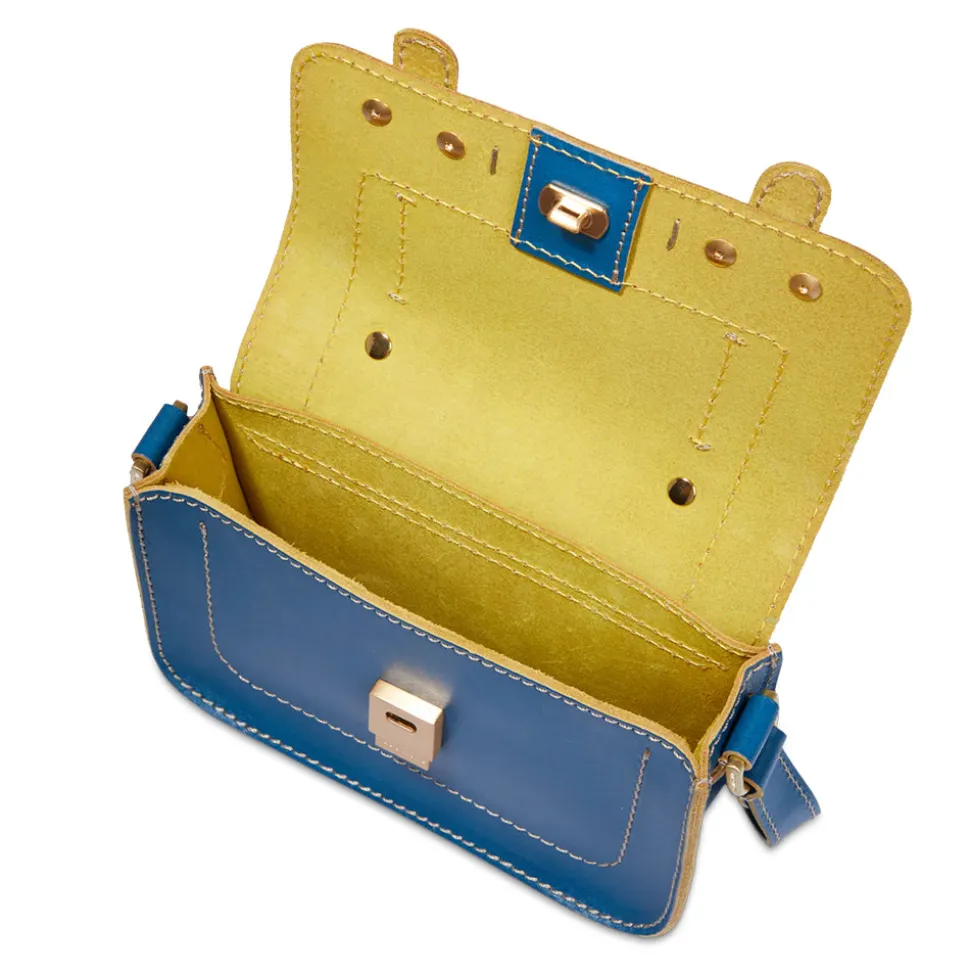 Borsa Donna Mini a Mano THE BRIDGE linea Ester in Pelle Blu Jeans